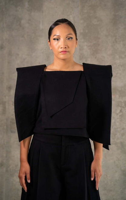 GEOMETRIC CLOAK – CONCEPTUAL CREATION II FULL CASHMERE